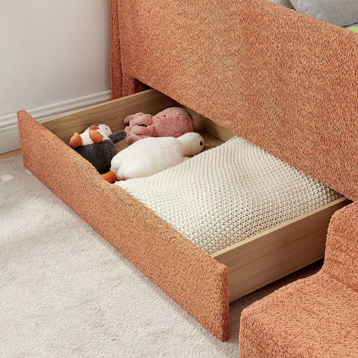 Safe Kids Bed With Guardrails And Storage