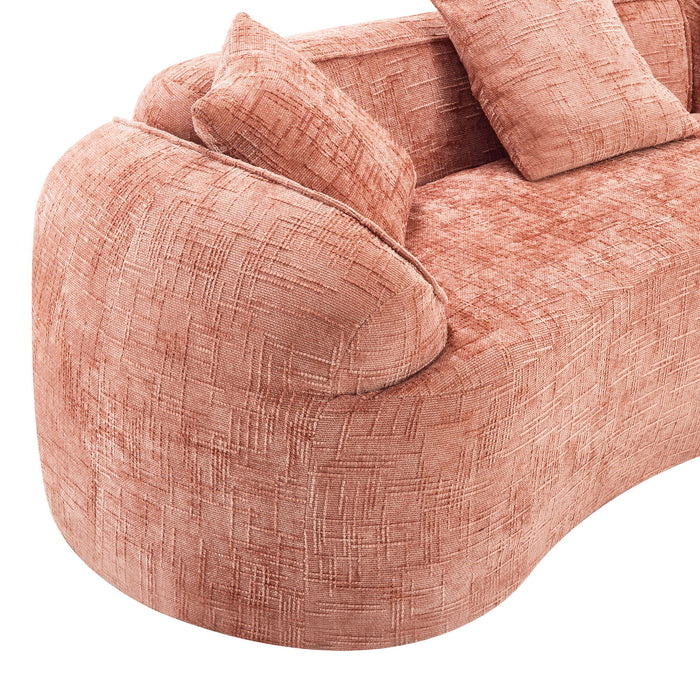 Curved Compressed Sofa, Nordic-Style Design For Living Room