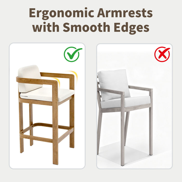 Bar Stool For Gardens And Patio (Set of 2) - Wood