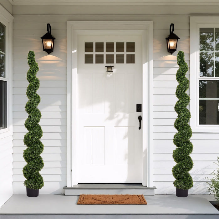 Artificial Outdoor UV Resistant Plastic Boxwood Topiary Spiral Tree