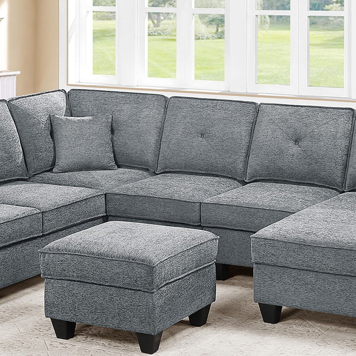 5 Piece Sectional Set With USB Port And Ottoman