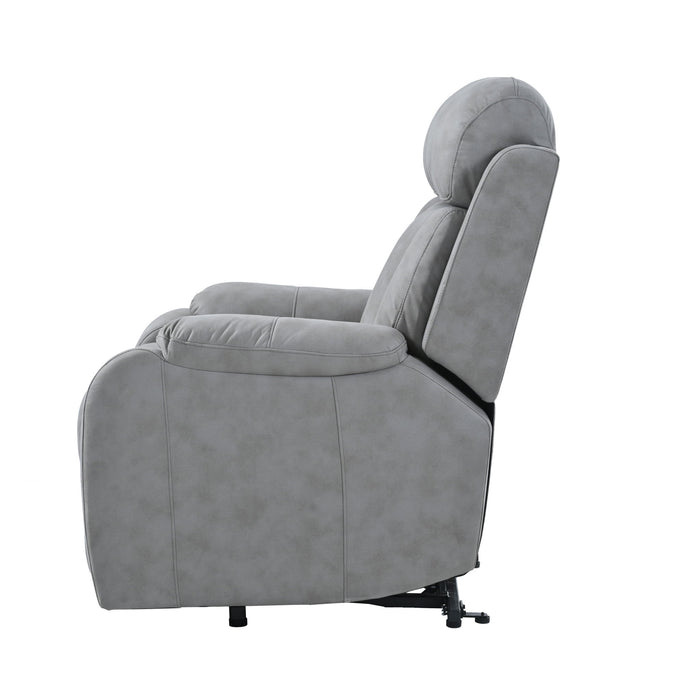 Electric Power Lift Recliner Chair, Fabric Recliner Chair, Home Theater Seating, Living Room Chair, Side Pocket, Remote Control - Light Gray