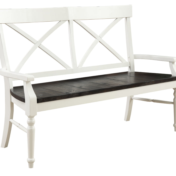 Mountain Retreat - Dining Bench - Dark Mocha & Antique White