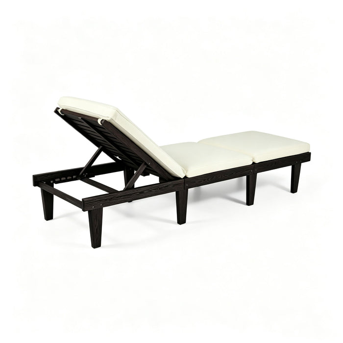 Ariana - Chaise Lounge With Cushion For Outdoor - Black