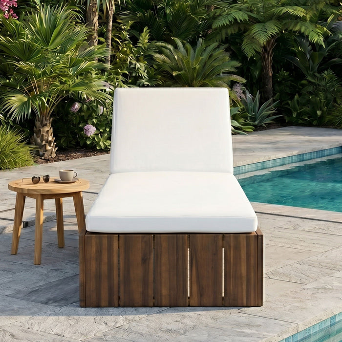 Adjustable Outdoor Chaise Lounge Patio Recliner With Removable Cushion