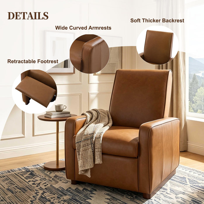 Manual Recliner Chair, 2 Position With 160° Adjustable Backrest For Living Room