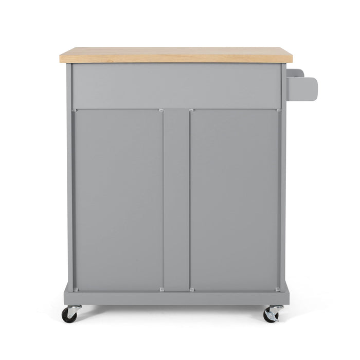 Negley - Contemporary Kitchen Cart With Wheels - Gray