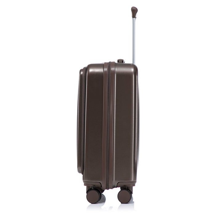 Luggage Set With Cosmetic Case, Combination Lock, Front Opening Design