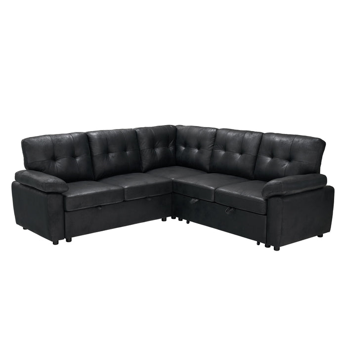 Convertible Sectional Sofa Bed With Pull Out Sleeper And Storage