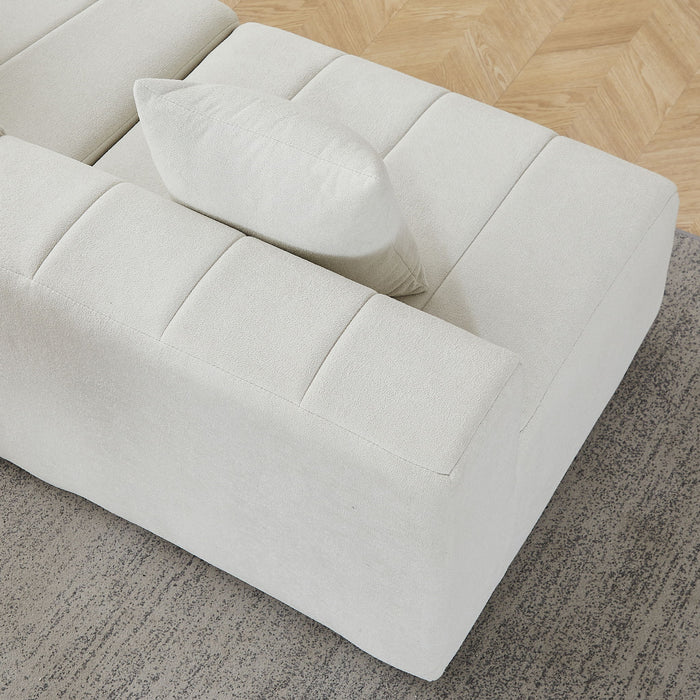 Modular Sectional Sofa With 2 Pillows, Symmetrical Design