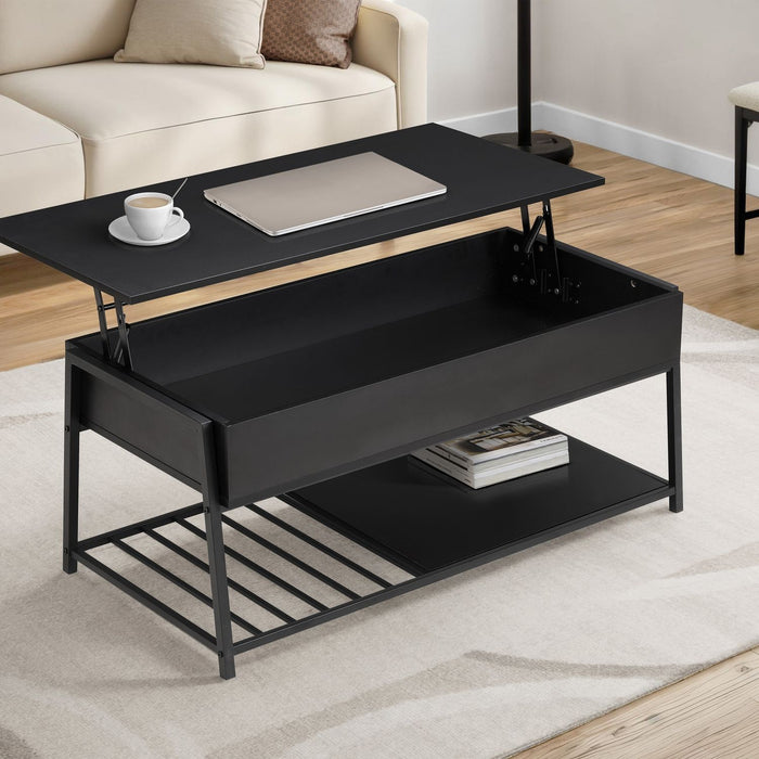 Contemporary Coffee Table, Lift Top, Rectangular