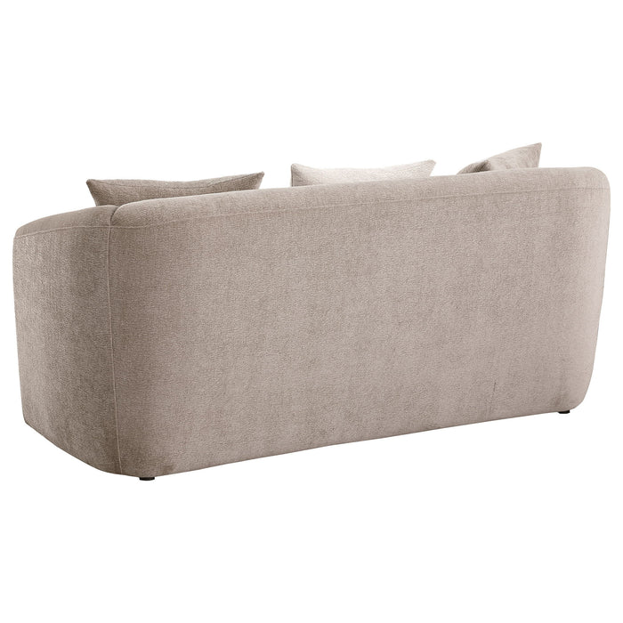Silvana - Upholstered Rolled Loveseat With Curved Back And Foam Cushions - Beige