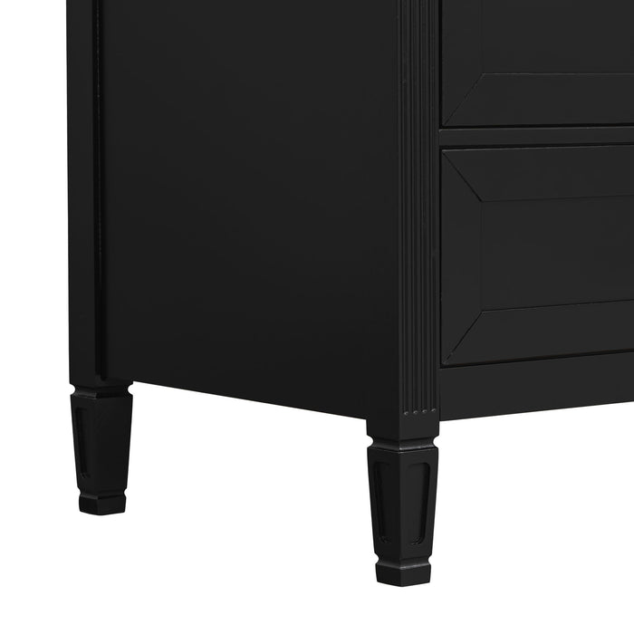 Elegant Fluted Bathroom Vanity With Sink, Soft Close Doors & Drawer