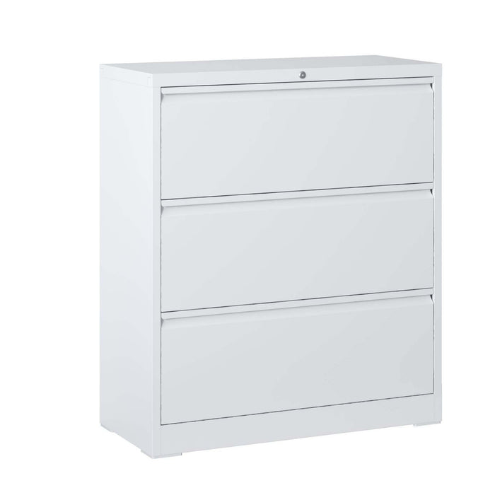 Lateral File Cabinet, Locking Heavy Duty, Anti-Tip Safety Interlock, Vertical Storage For Letter/Legal/A4 Files