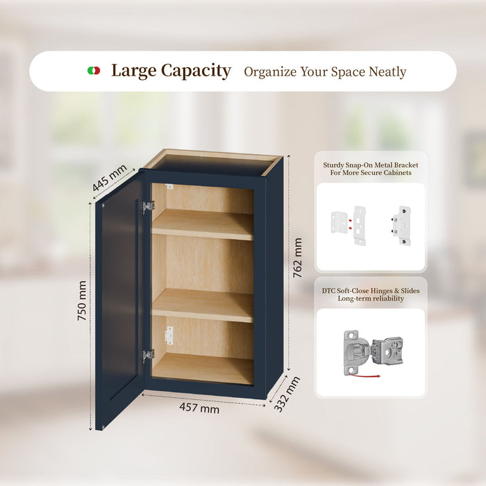 Shaker Wall Cabinet With 2 Adjustable Shelves