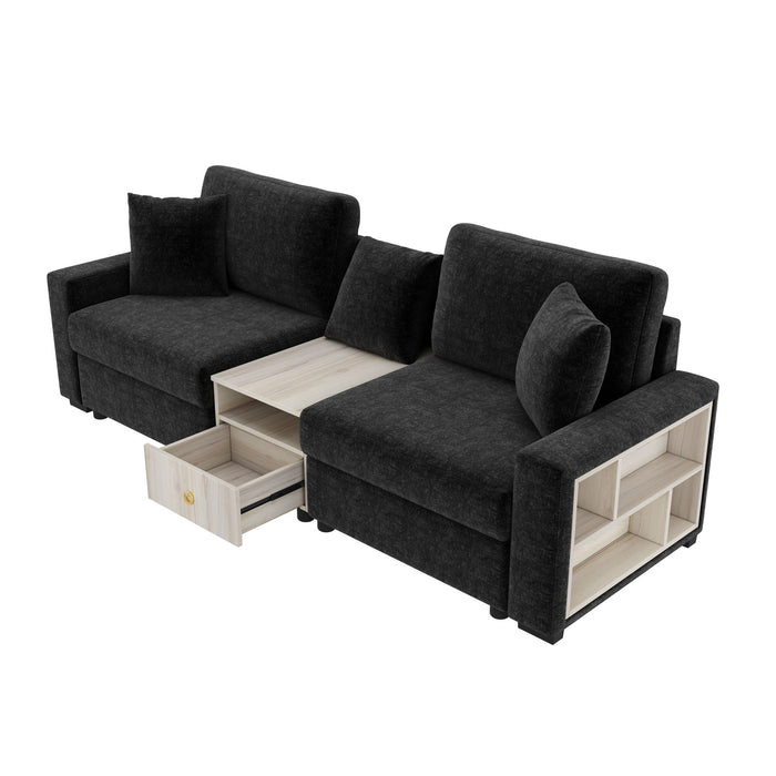 Modular Sofa Couch With Storage Armrest And Center Console