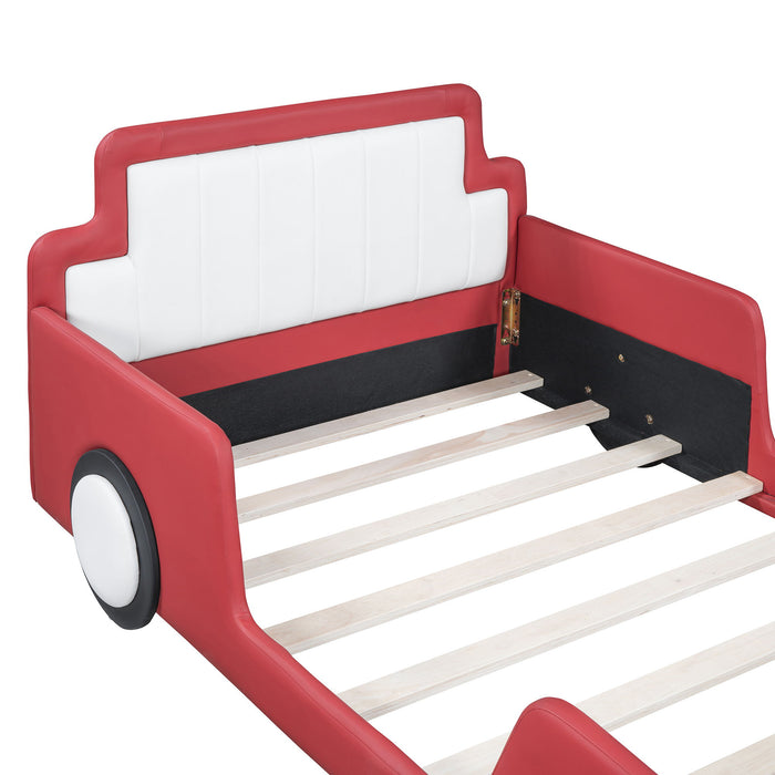 Race Car Shaped Platform Bed With Wheels