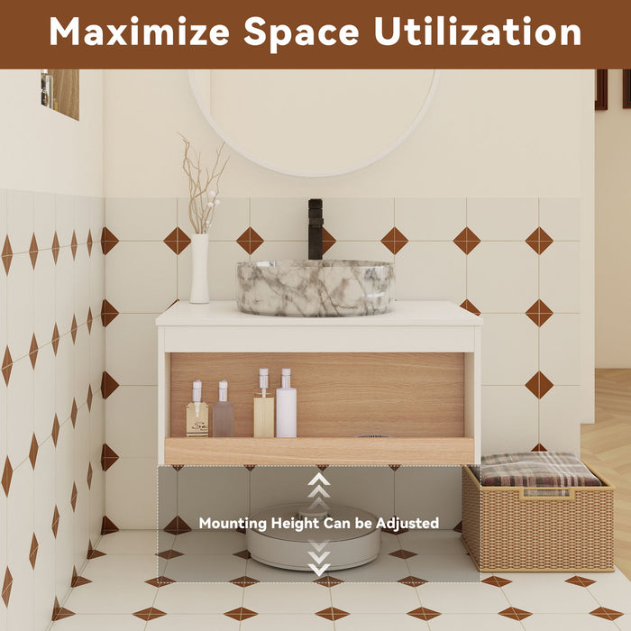 Floating Bathroom Vanity With Vessel Sink
