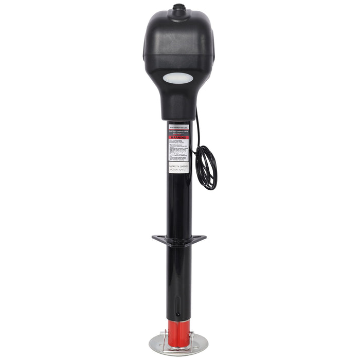 Electric Power Tongue Jack 3500Lbs Capacity With Waterproof Cover For RV Trailer & Camper, 12V Dc - Black