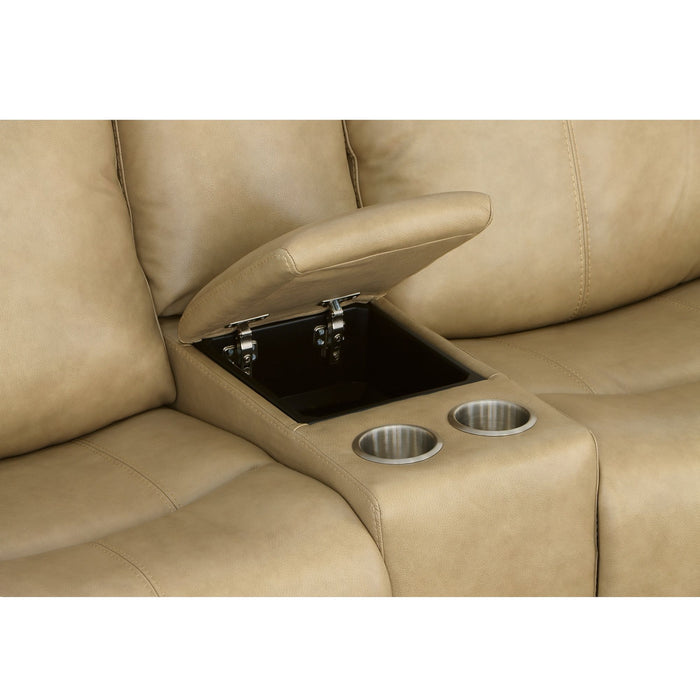 Odell - Power Reclining Loveseat With Console, Power Headrests & Lumbar - Stone