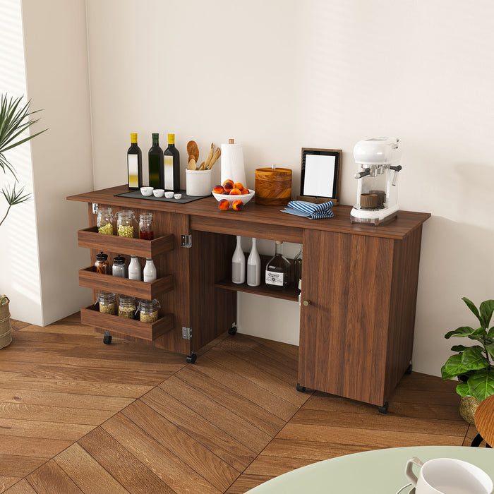 Foldable Sewing Table With Locking Casters