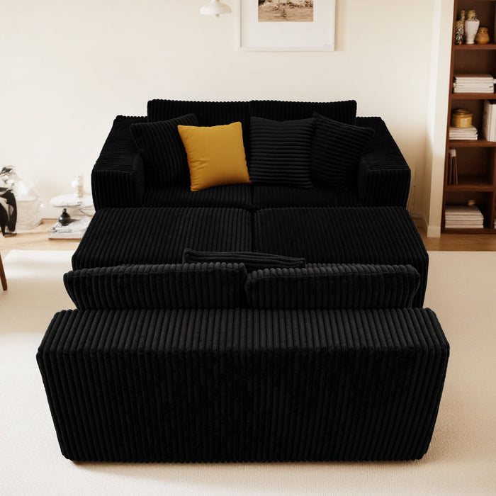 Modular U-Shaped Sectional Sofa With Reversible Design