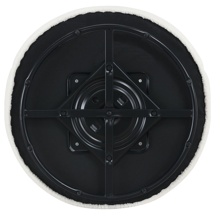 Tempest - Upholstered Barrel Back Swivel Chair - White