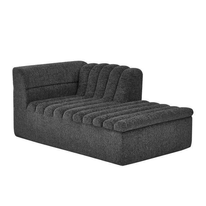 Upholstered L-Shaped Modular Sectional Sofa With Chaise, Wave-Shaped Armrest