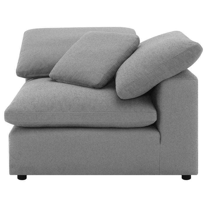 Segoura - 5 Piece Upholstered Modular Sectional With Reclined Back Pillows - Gray