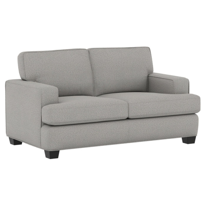 Carter - Loveseat With Track Arms And Tapered Block Legs - Warm Pewter