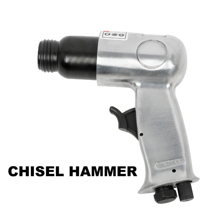 71 Piece Air Tool And Accessories Kit, Impact Wrench, Air Ratchet, Die Grinder, Aire Hammer, Hose Fittings, Storage Case - Black / Silver