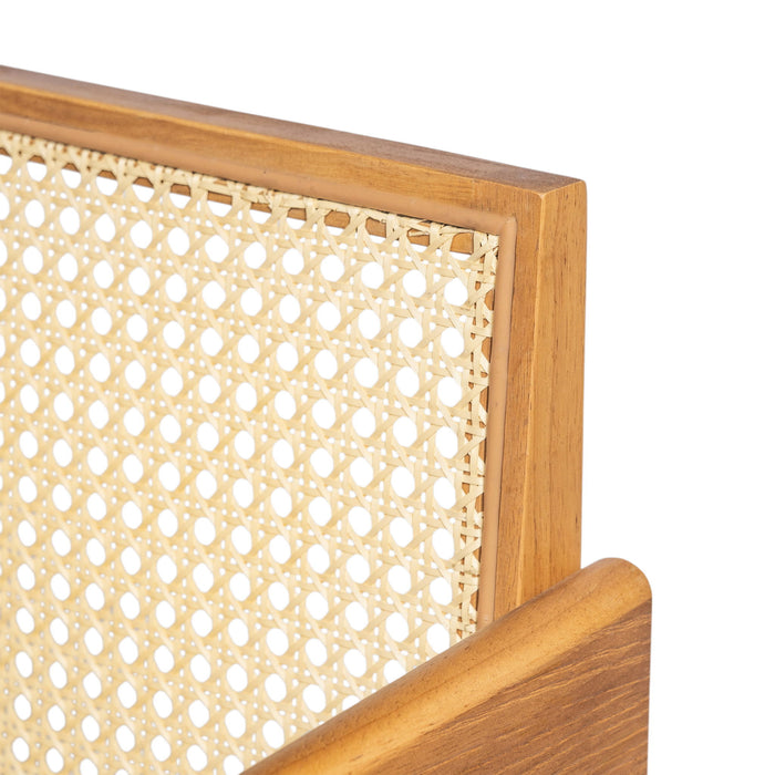 Chandigarh Arm Dining Chair With Natural Cane Design (Set of 2)