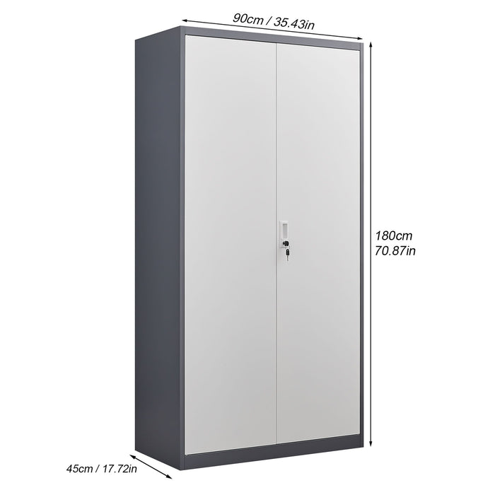 Large Capacity Wardrobe With Hanging Rod And Compartments