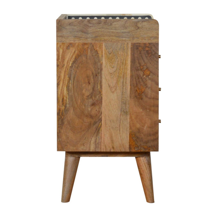 Inlay Bone Gallery Back Nightstand - Brown
