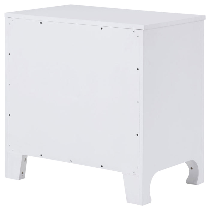 Helena - 2 Drawer Nightstand With Soft Curves - White