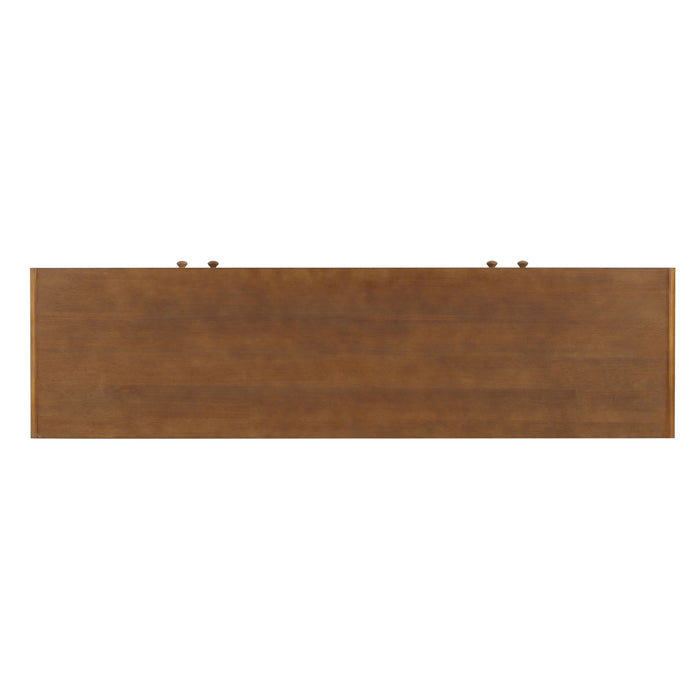 Modern Scandinavian 4 Door Sideboard Storage Cabinet With Adjustable Shelves - Brown / Gold