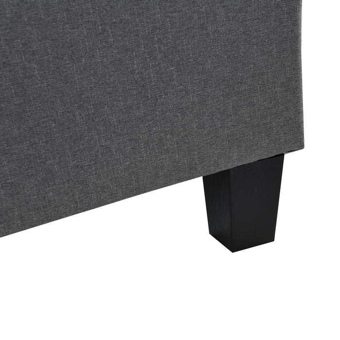 Modern Sectional Sofa Set With L Shape Chaise Lounge, Cup Holder, 4 Seat - Gray