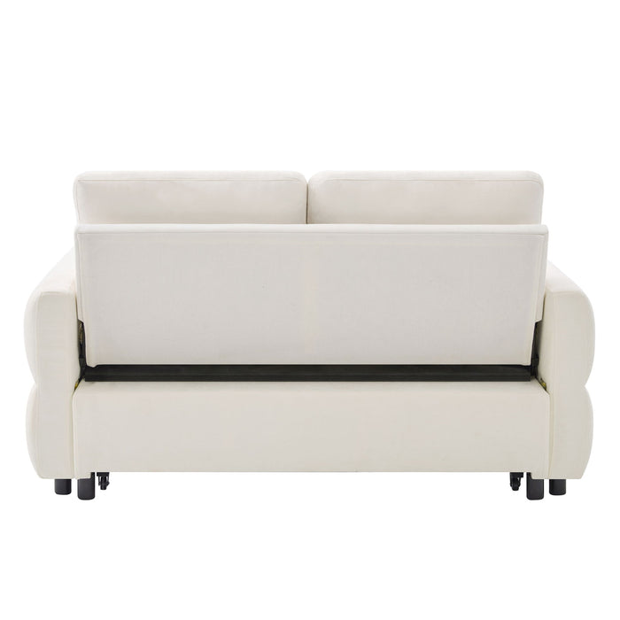 Convertible Sofa Bed Loveseat With Adjustable Backrest And USB Ports