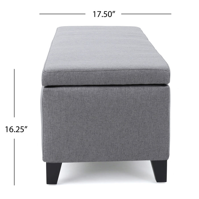 Contemporary Storage Ottoman Bench With Polyester Upholstery