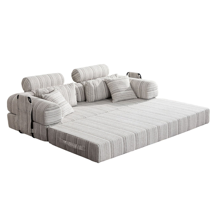Convertible Sleeper Sofa Bed With High Density Compressed Sponge, Upholstered Couch For Living Room