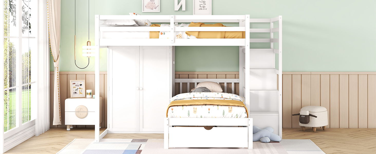 Bunk Bed With Wardrobe, Drawers