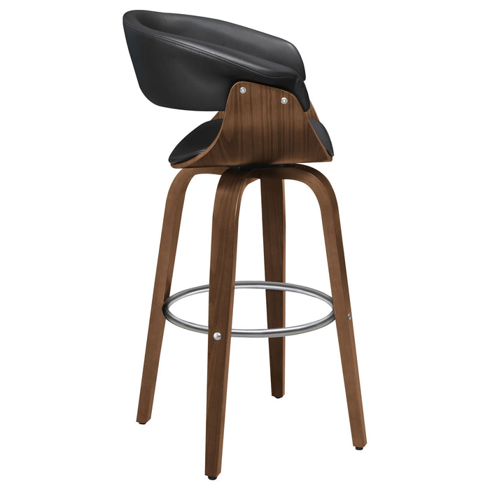Swivel Bar Stool Elegant Design With Upholstery - Walnut