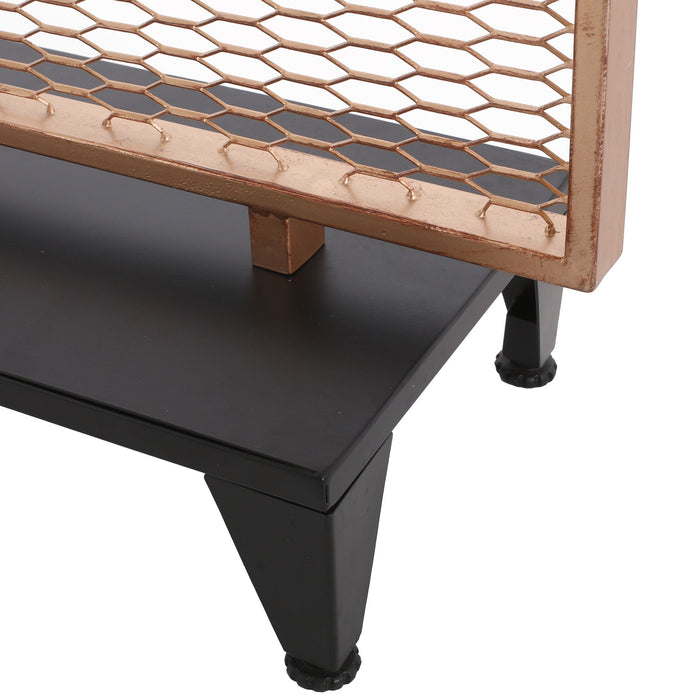 Modern Single Panel Iron Room Divider - Gold Brushed Brown