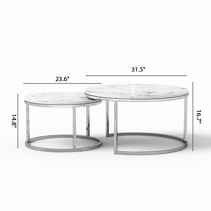 2 Piece Nesting Coffee Table Set For Living Room