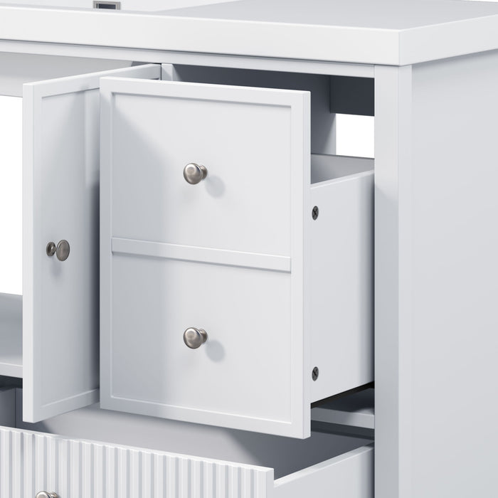 Bathroom Vanity With Separate Sink, Soft Close Doors And 4 Drawers