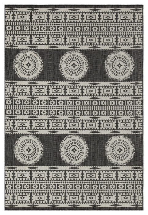 Sunshine - 5'3" X 7'3" Indoor, Outdoor Area Rug Polypropylene - Anthracite