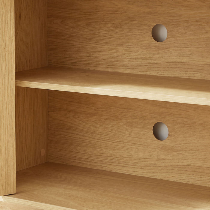 Modern Wavy TV Stand Rounded Sideboard With Storage Cabinet