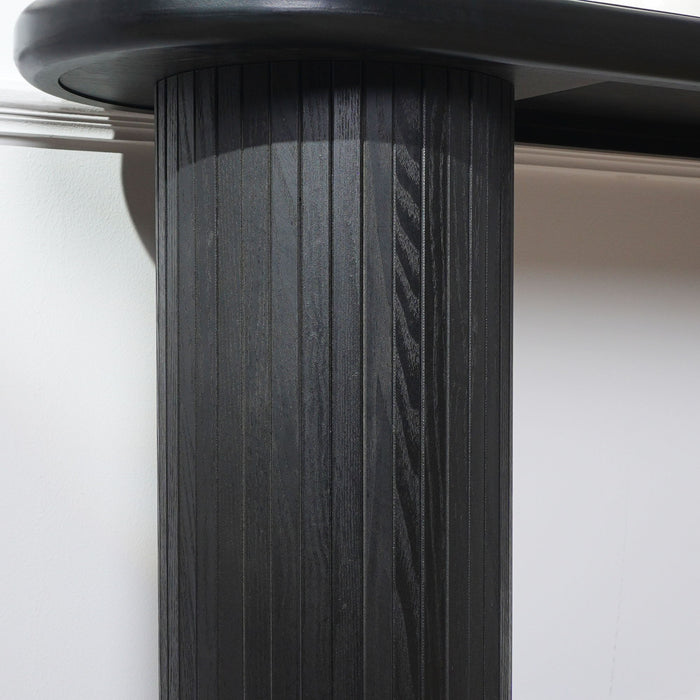 Fluted Cylinder Console Table - Black
