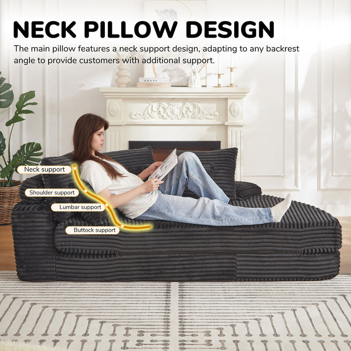 Semi Circular 2 In 1 Sofa Bed With Neck Pillow