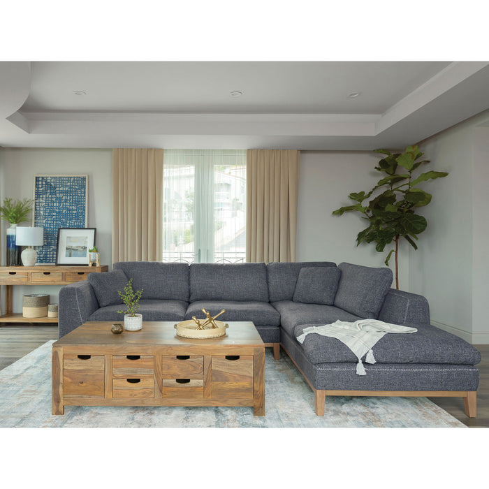 Harlan - L-Shape Upholstered Sectional With Pillows - Gray